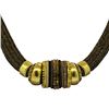 Image 1 : Matte Gold Design Lurex Necklace - Gold Plated