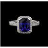 Image 2 : 2.27 ctw Tanzanite and Diamond Ring - 14KT White Gold