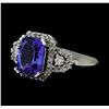 Image 1 : 2.93 ctw Tanzanite and Diamond Ring - 14KT White Gold