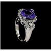 Image 4 : 2.93 ctw Tanzanite and Diamond Ring - 14KT White Gold