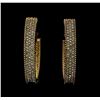 Image 1 : 6x38mm Crystal Hoop Earrings - Metal