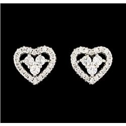 0.42 ctw Diamond Earrings - 14KT White Gold