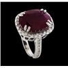 Image 4 : 8.28 ctw Ruby and Diamond Ring - 14KT White Gold