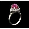 Image 4 : 4.34 ctw Star Ruby and Diamond Ring - Platinum