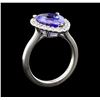 Image 4 : 4.06 ctw Tanzanite and Diamond Ring - 14KT White Gold