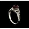 Image 4 : 1.09 ctw Ruby and Diamond Ring - 18KT White Gold