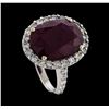 Image 4 : 12.76 ctw Ruby and Diamond Ring - 14KT White Gold