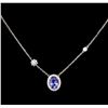 1.25 ctw Tanzanite and Diamond Necklace - 14KT White Gold
