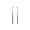 Image 2 : Link and Chain Tassel Post Earrings - Rhodium Plated