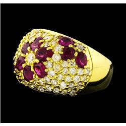 2.32 ctw Ruby and Diamond Ring - 18KT Yellow Gold