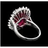 Image 3 : 10.65 ctw Ruby and Diamond Ring - 14KT White Gold