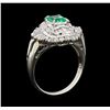 Image 4 : 0.58 ctw Emerald and Diamond Ring - Platinum