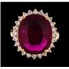 Image 2 : 11.51 ctw Ruby and Diamond Ring - 14KT Rose Gold