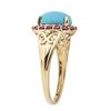 Image 2 : 2.17 ctw Turquoise, Ruby, and Diamond Ring - 14KT Yellow Gold