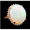 Image 1 : 23.03 ctw Opal and Diamond Ring - 14KT Rose Gold