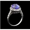 Image 3 : 3.85 ctw Tanzanite and Diamond Ring - 14KT White Gold