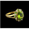 Image 1 : 2.24 ctw Peridot, Tsavorite and Diamond Ring - 10KT Yellow Gold