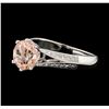 Image 1 : 1.94 ctw Morganite and Diamond Ring - 18KT White Gold
