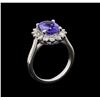 Image 4 : 3.00 ctw Tanzanite and Diamond Ring - 14KT White Gold