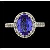 Image 2 : 2.80 ctw Tanzanite and Diamond Ring - 14KT White Gold