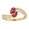 Image 1 : 0.77 ctw Ruby and Diamond Ring - 18KT Yellow Gold