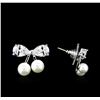 Image 2 : Sea Shell Bow Earrings - Rhodium