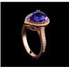 Image 4 : 2.50 ctw Tanzanite and Diamond Ring - 14KT Rose Gold