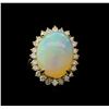 Image 2 : 9.37 ctw Opal and Diamond Ring - 14KT Yellow Gold