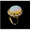 Image 4 : 9.37 ctw Opal and Diamond Ring - 14KT Yellow Gold