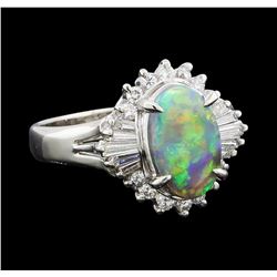 1 ctw Black Opal and Diamond Ring - Platinum