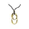 Image 1 : Circle Design Leather Necklace - Gold Plated