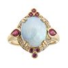 Image 1 : 3.05 ctw Opal, Ruby and Diamond Ring - 14KT Yellow Gold