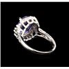 Image 3 : 5.00 ctw Tanzanite and Diamond Ring - 14KT White Gold