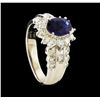Image 4 : 1.25 ctw Sapphire and Diamond Ring - Platinum