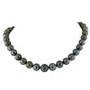 Image 1 : Tahitian Cultured Pearl Necklace With Diamond Clasp