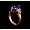 Image 4 : 14KT Rose Gold 2.90 ctw Tanzanite and Diamond Ring