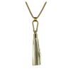 Image 2 : Leather Tassel Hook Pendant Necklace - Gold Plated