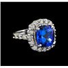 Image 1 : 7.13 ctw Tanzanite and Diamond Ring - 14KT White Gold