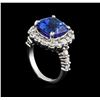 Image 4 : 7.13 ctw Tanzanite and Diamond Ring - 14KT White Gold