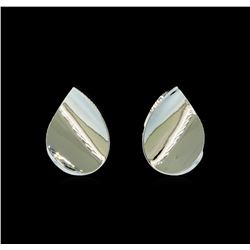 Concave Earrings - Rhodium Plated