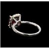 Image 3 : 2.37 ctw Garnet and Diamond Ring - 14KT White Gold