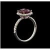 Image 4 : 2.37 ctw Garnet and Diamond Ring - 14KT White Gold