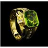 Image 4 : 5.20 ctw Peridot and Diamond Ring - 18KT Yellow Gold