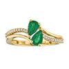 Image 1 : 0.69 ctw Emerald and Diamond Ring - 18KT Yellow Gold