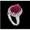 Image 4 : 6.33 ctw Ruby and Diamond Ring - 14KT White Gold