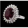 Image 1 : 9.62 ctw Ruby and Diamond Ring - 14KT White Gold