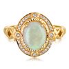 Image 1 : 1.02 ctw Opal and Diamond Ring - 14KT Yellow Gold