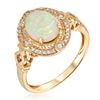 Image 2 : 1.02 ctw Opal and Diamond Ring - 14KT Yellow Gold