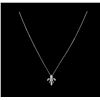 Image 2 : 0.21 ctw Diamond Pendant With Chain - 14KT White Gold