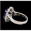 Image 3 : 4.01 ctw Tanzanite and Diamond Ring - 14KT White Gold